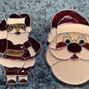 Festive Santa Claus Stain Glass Suncatchers Ornaments (111)